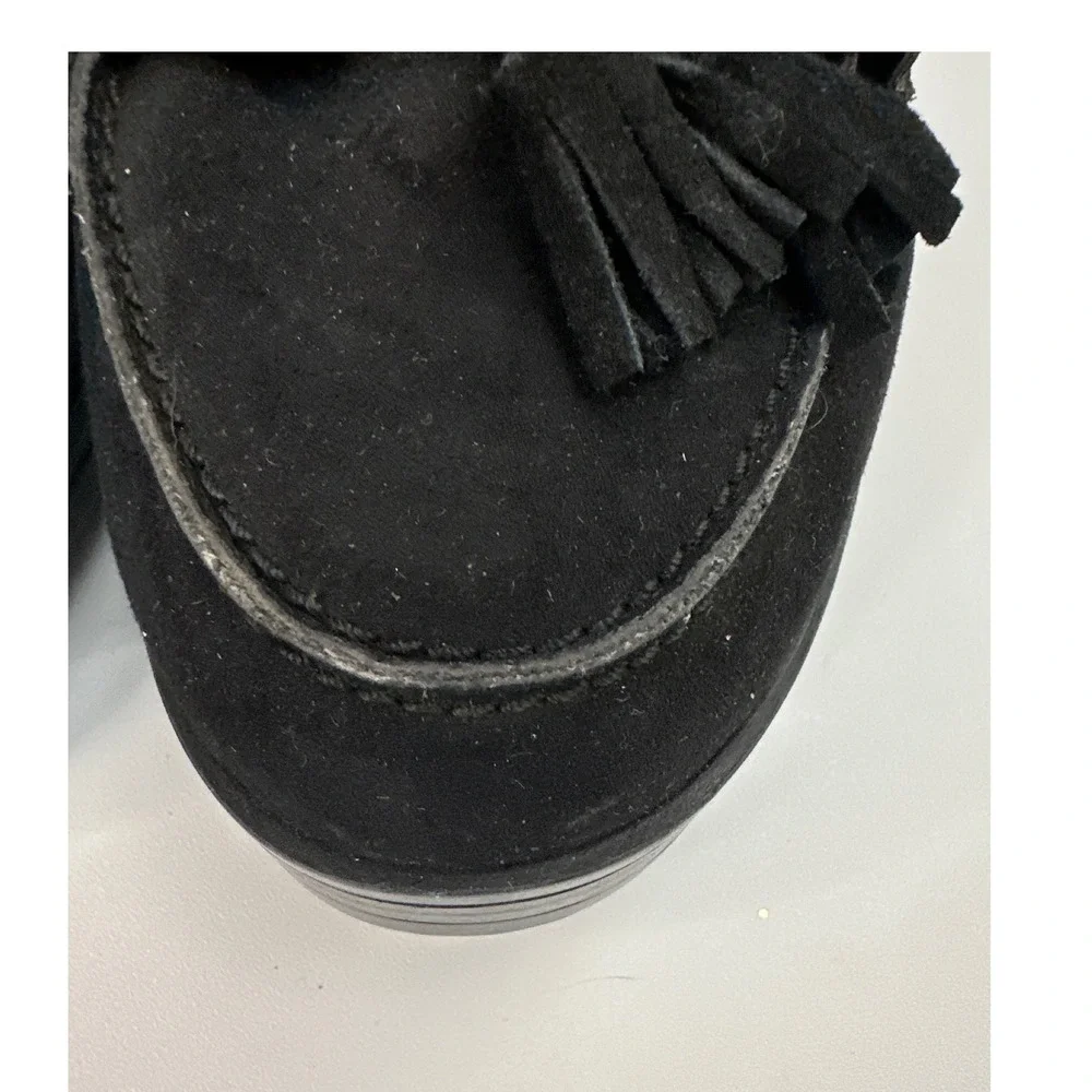 MIA Black Suede Tassel Loafer Block Heel Pumps Women's Size‎ 7.5M Shoes